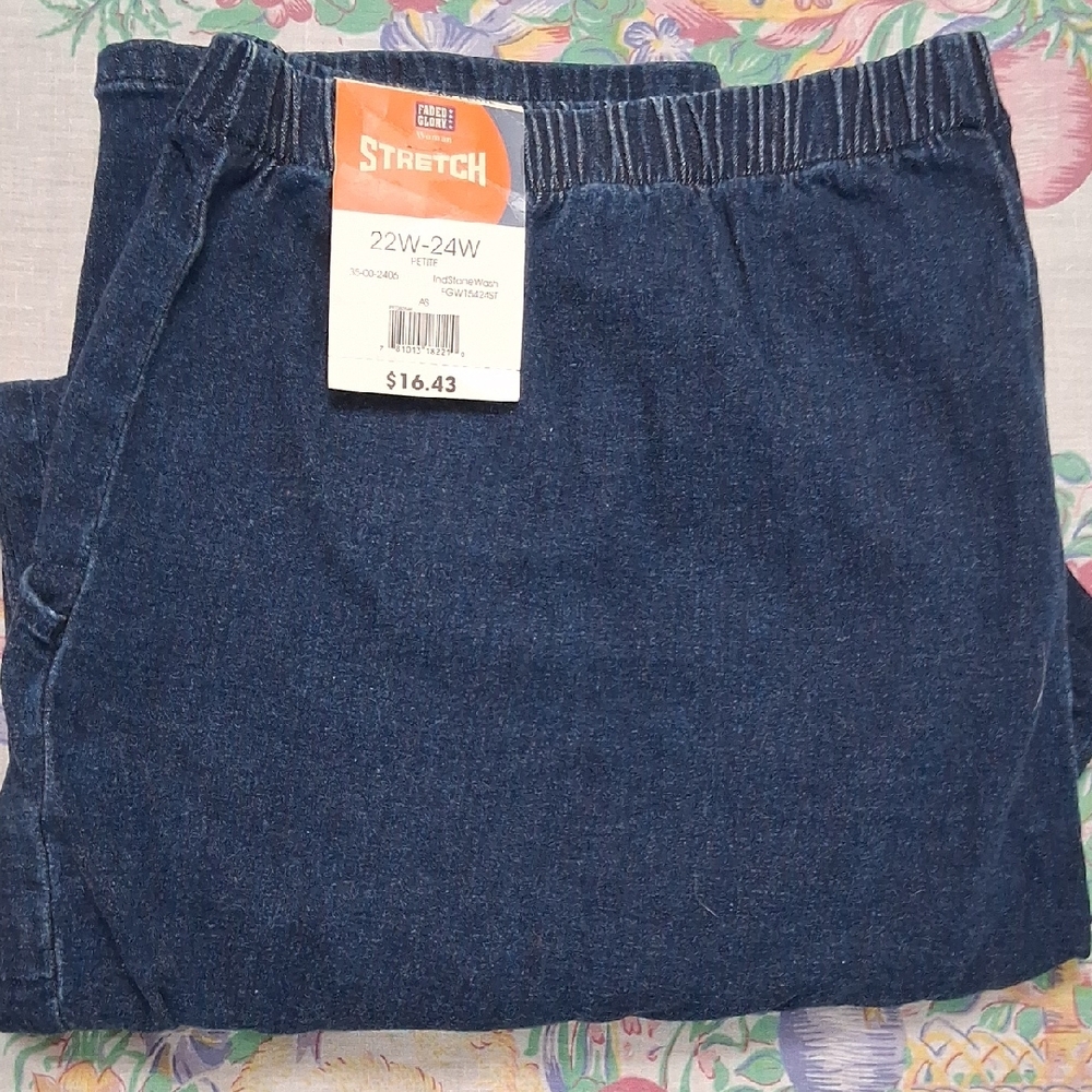 Free With Order Faded Glory Stretch Jeans, 22w-24w PETITE